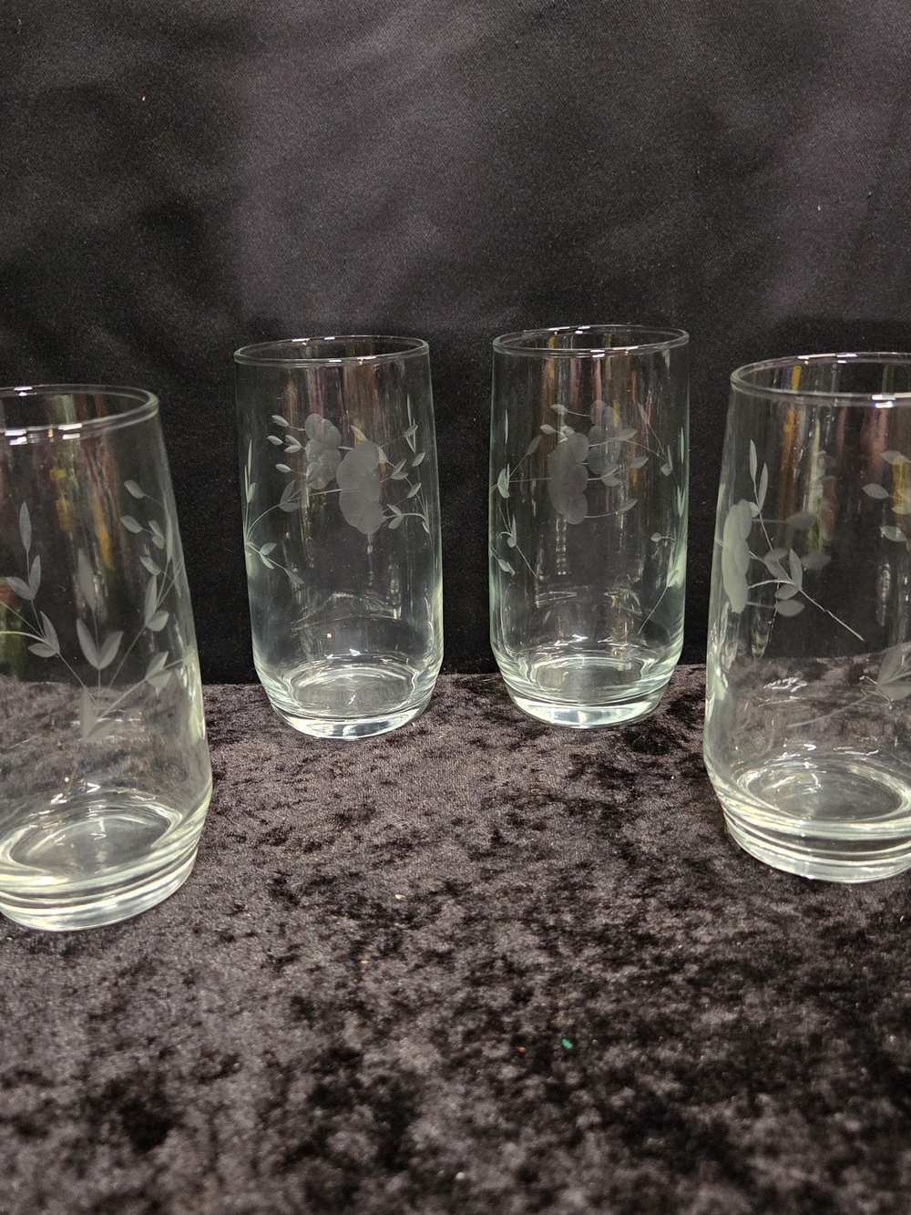 Princess House Heritage 460 Crystal Flat Tumbler Glasses Set of 4 Vintage 5"